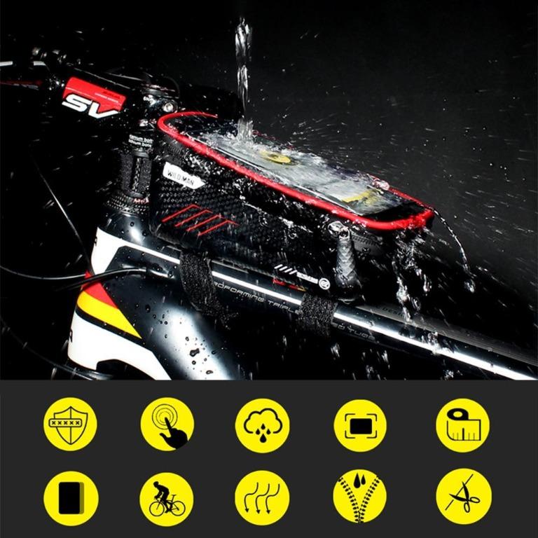 WILDMAN Bicycle Waterproof Touch Screen Phone Case Smartphone Touchscreen Bag - Black